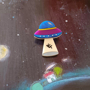 Alien Abduction Brooch