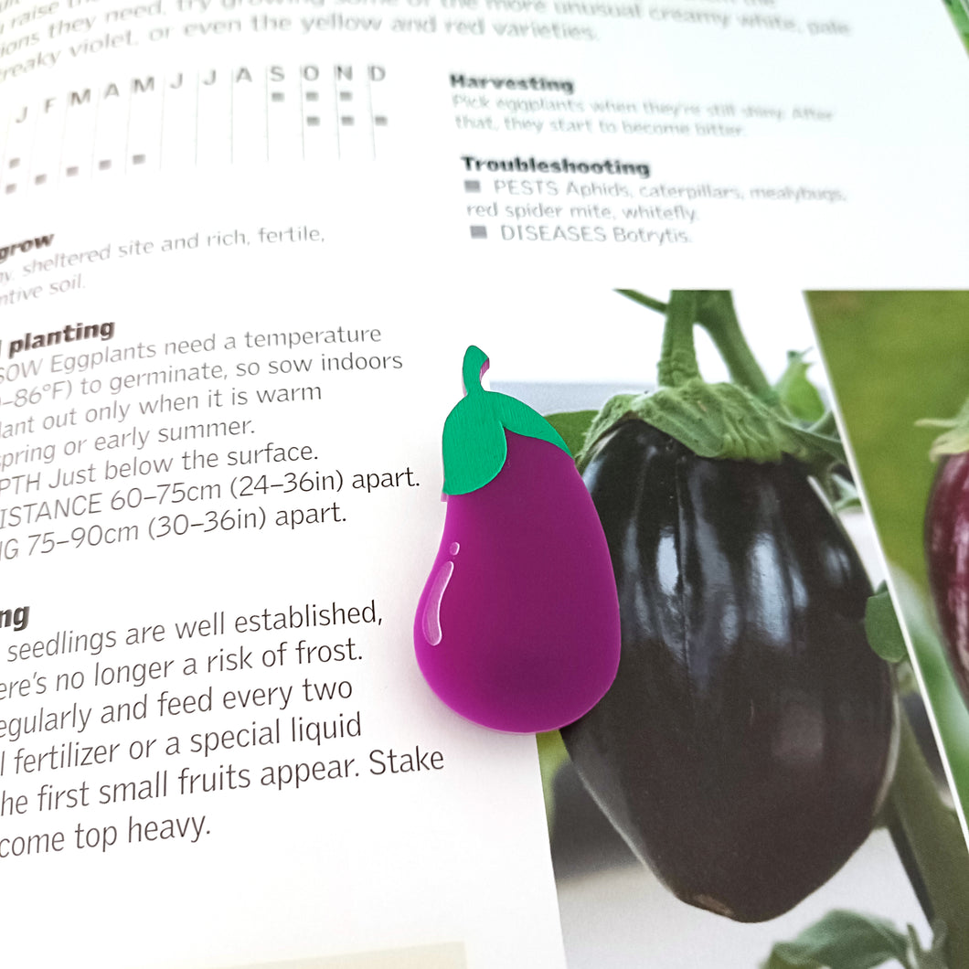 Mini Brooch Eggplant