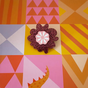 Flower Brooch Mulberry