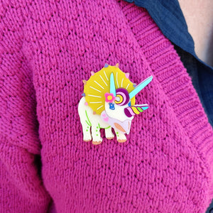 Twinkles the Triceratops Brooch