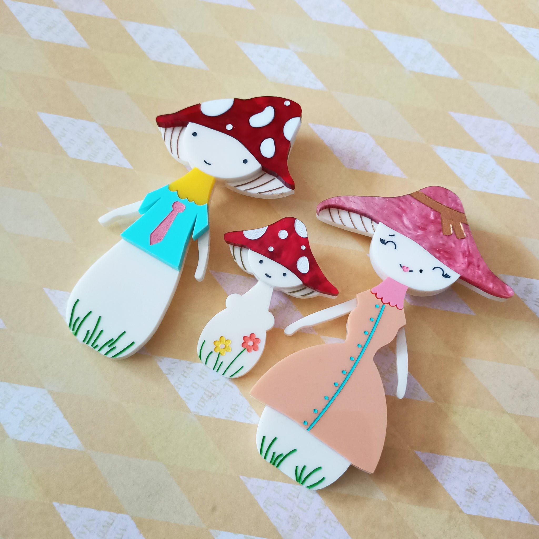 Mushroom brooch clearance